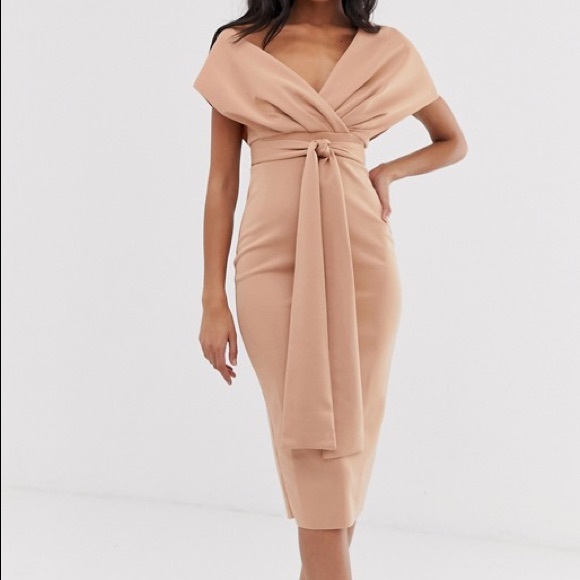 fallen shoulder dress